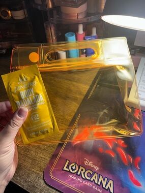 Transparent Amber Tote Clutch - Clear Orange Handbag